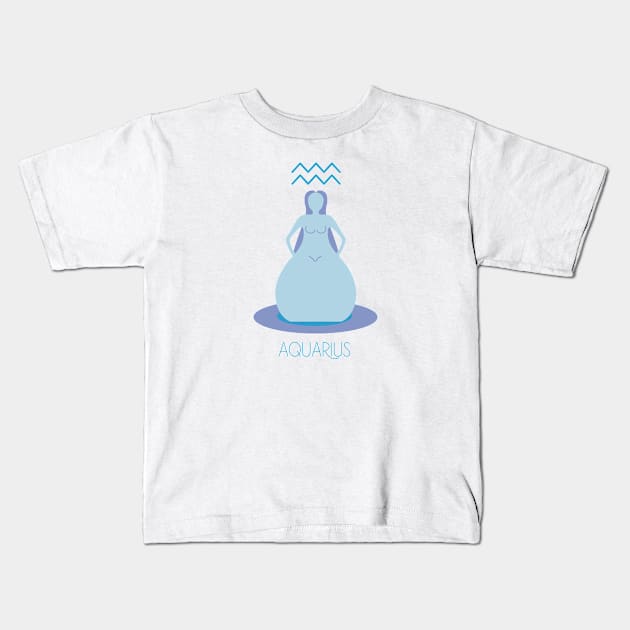 Aquarius Cute Zodiac oroscope Kids T-Shirt by MichelMM